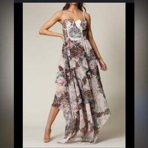 Fashion Nova Botanical Dream Dress - Pink and Black